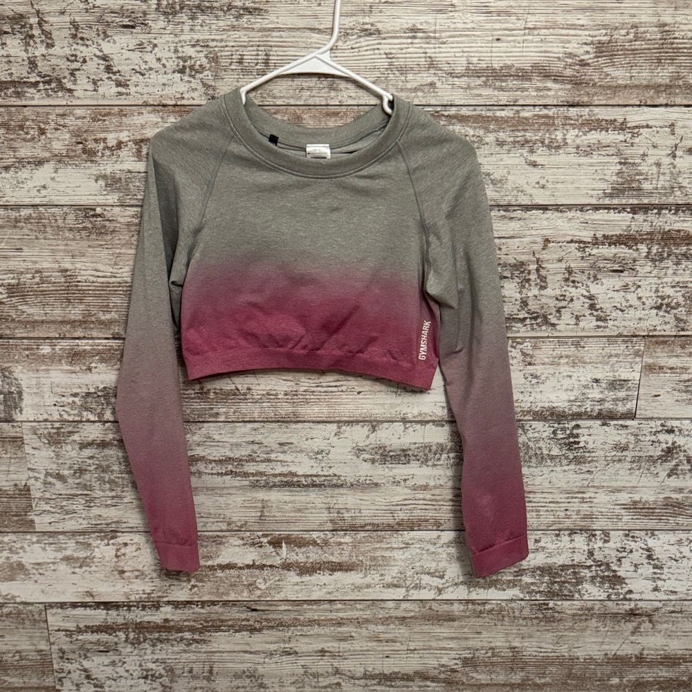 Gymshark Gray to Pink Ombre Crop Top